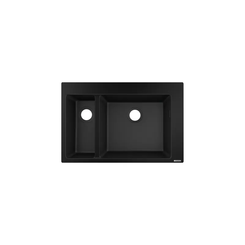 Evier à encastrer 1 bac et demi HANSGROHE S51 noir mat