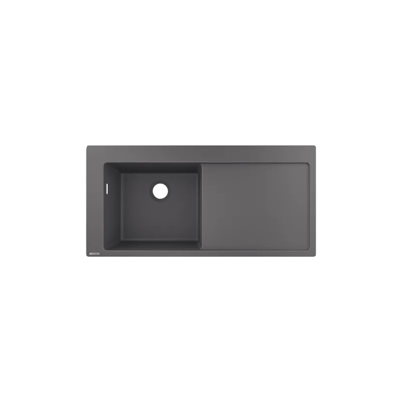 Evier à encastrer 1 bac HANSGROHE S51 450 égouttoir à droite gris pierre