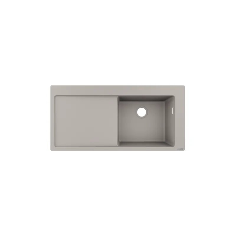 Evier à encastrer 1 bac HANSGROHE S51 450 égouttoir à gauche gris béton