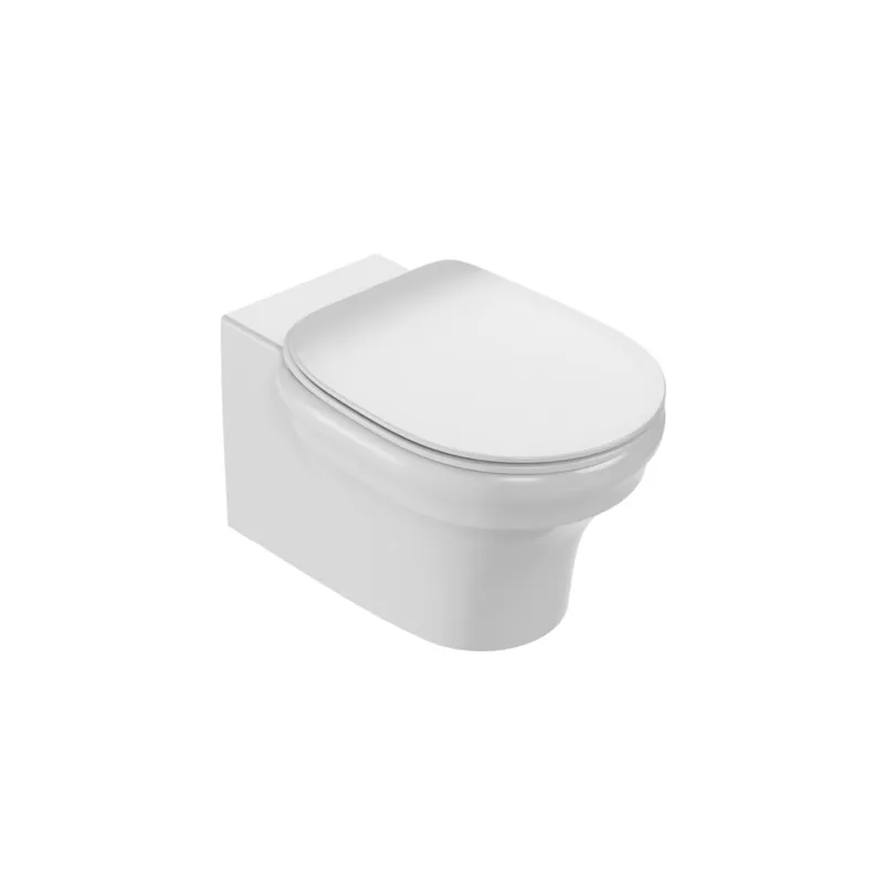 Cuvette WC suspendu sans bride JACOB DELAFON Cléo 1889 avec abattant frein de chute extra-plat déclipsable
