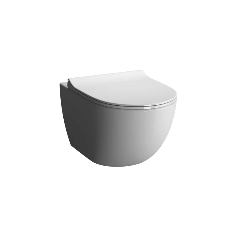 Cuvette WC suspendu compact sans bride VitrA Sento avec abattant frein de chute déclipsable