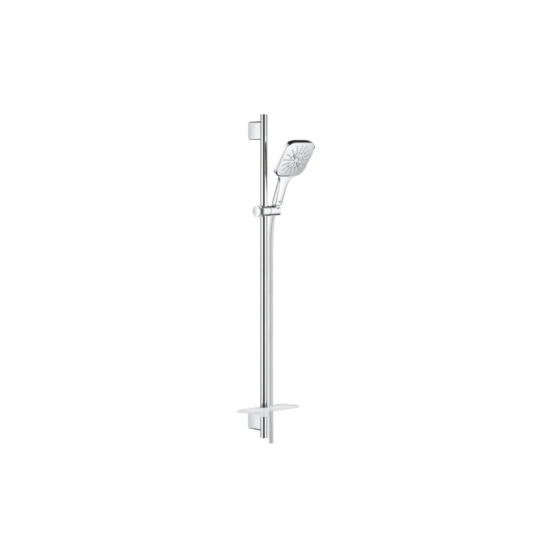 Pommeau de douche GROHE Rainshower Smartactive 130 Cube 3 jets avec barre