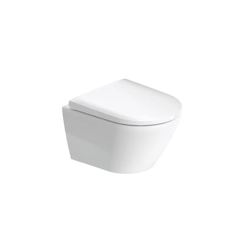 Cuvette WC suspendu sans bride compact DURAVIT D-Neo avec abattant frein de chute déclipsable