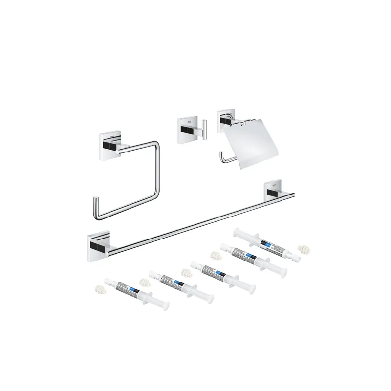 Ensemble d‘accessoires 4-in-1 GROHE Start Cube chromé avec colle
