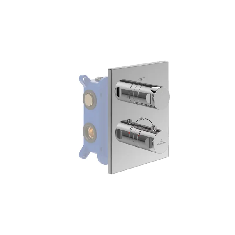 Façade robinet encastré thermostatique 2 sorties VILLEROY ET BOCH Universal rectangle + corps encastré