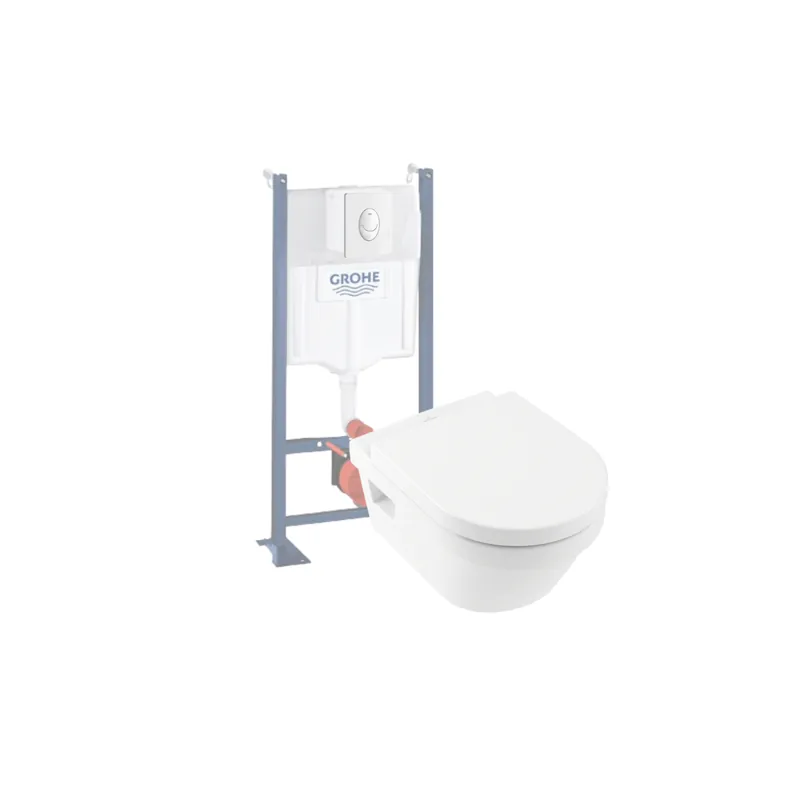 Pack WC suspendu sans bride VILLEROY ET BOCH Architectura + bâti support GROHE + plaque
