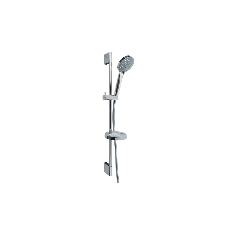 Pack pommeau de douche rond 3 jets + flexible + barre + porte savon Paini Ruby