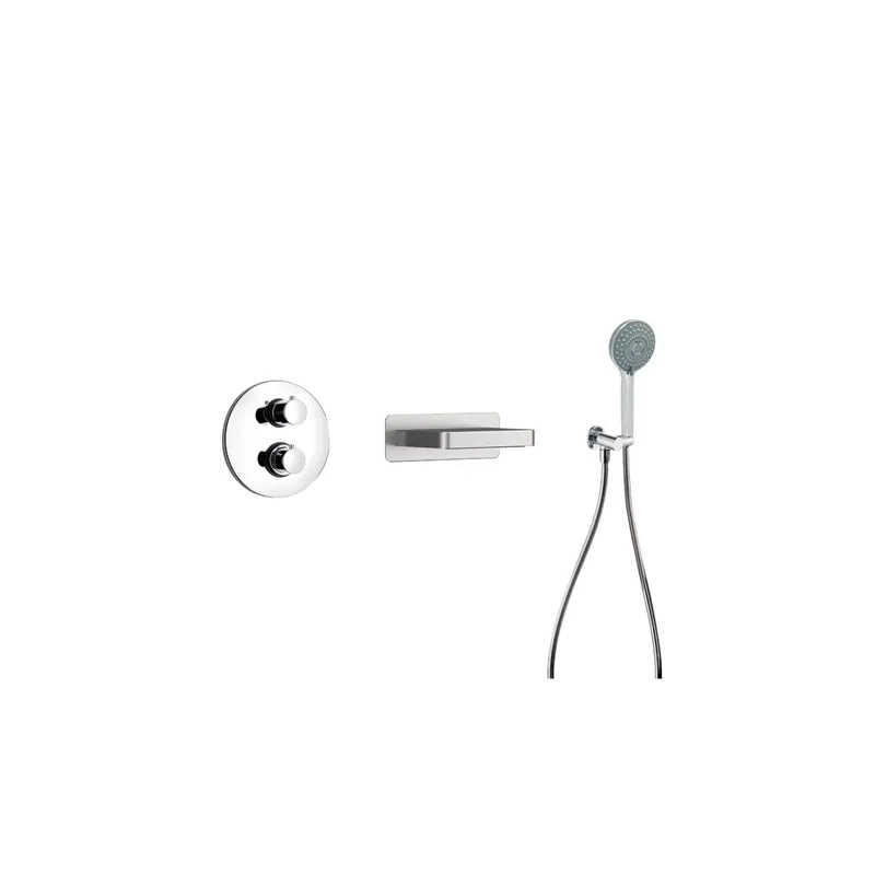 Pack mitigeur bain douche thermostatique encastré rond effet cascade PAINI Ruby