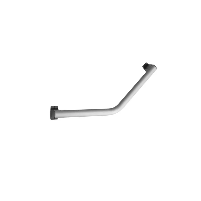 Barre de maintien coudée PMR PELLET Design 135° aluminium époxy gris caches résine gris anthracite