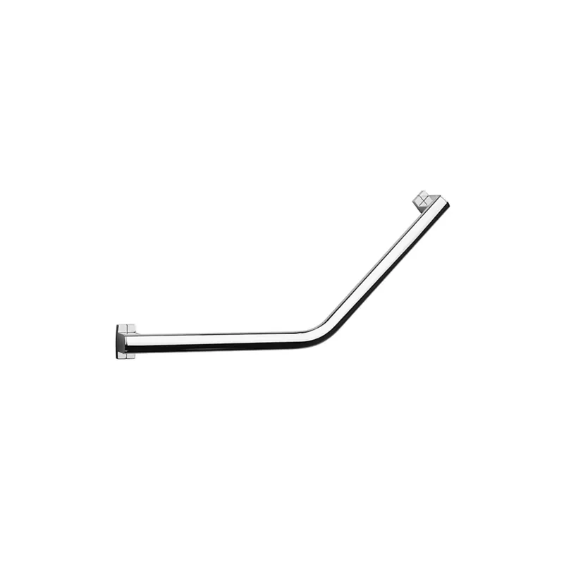 Barre de maintien coudée PMR PELLET Design 135° aluminium anodisé brillant caches résine chromée