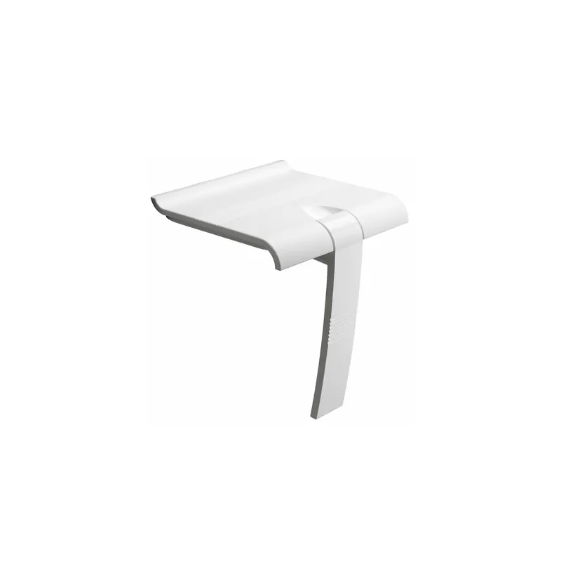 Siège de douche PMR PELLET Design escamotable blanc piètement aluminium époxy blanc