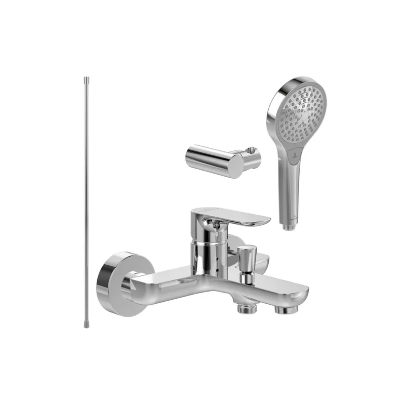 Pack mitigeur baignoire mécanique VILLEROY ET BOCH O novo Chrome avec ensemble