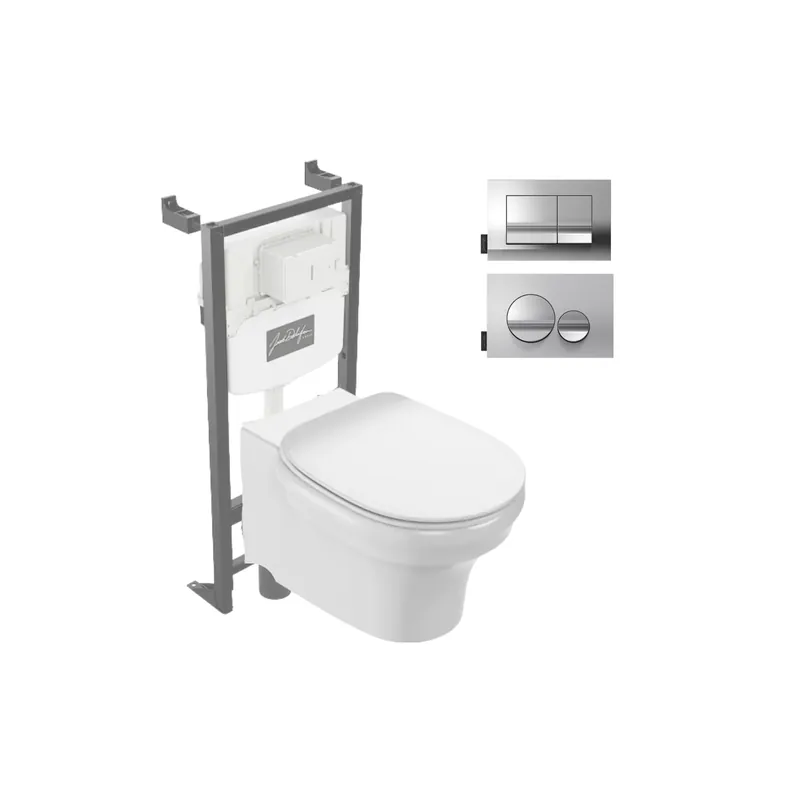Pack WC suspendu sans bride JACOB DELAFON Cléo 1889 + bâti support + plaque
