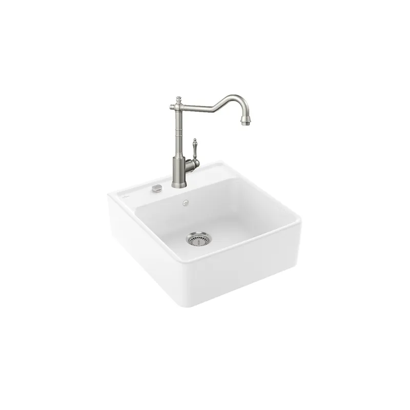Evier VILLEROY ET BOCH Timbre d‘office Tradition 1 cuve vidage auto + Robinet de cuisine Avia 2.0