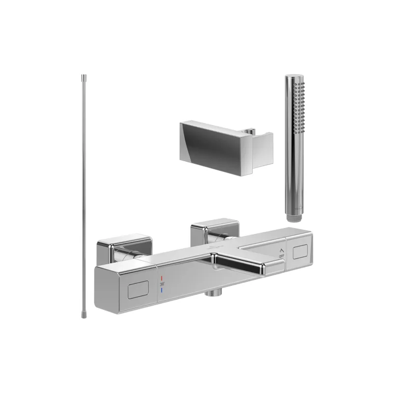 Pack mitigeur baignoire thermostatique VILLEROY ET BOCH Universal carré avec ensemble