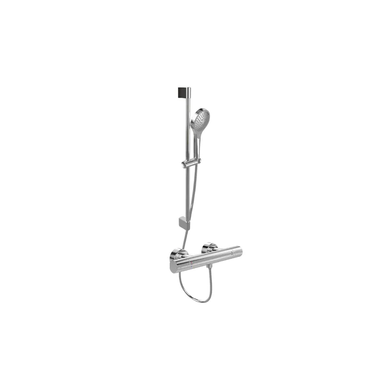 Mitigeur douche thermostatique VILLEROY ET BOCH Universal rond + Ensemble de douche VILLEROY ET BOCH Verve Showers 3 jets