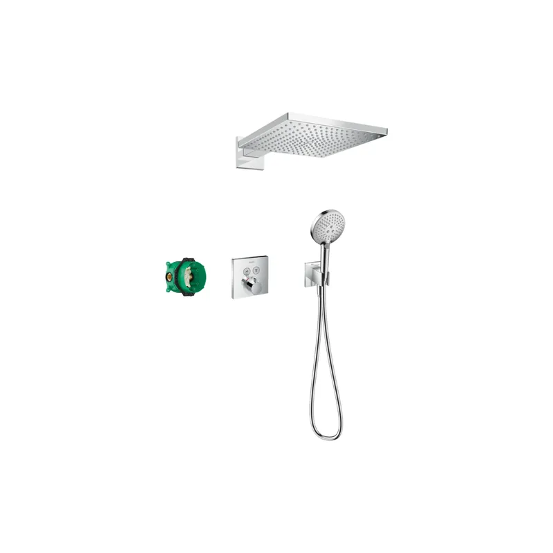 Colonne de douche encastrée thermostatique HANSGROHE ShowerSelect Square chromé