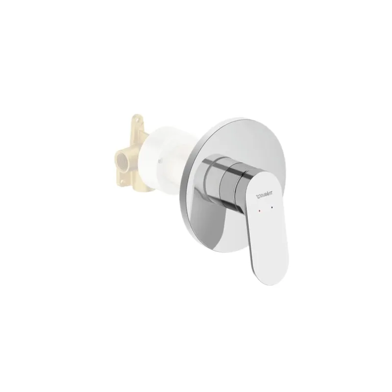 Façade robinet encastré mécanique 2 sorties DURAVIT Wave sans inverseur chromé brillant