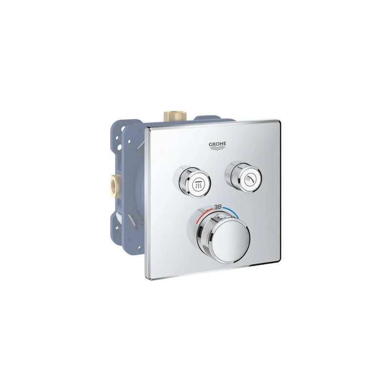 Façade robinet encastré thermostatique 2 sorties GROHE Grohtherm SmartControl