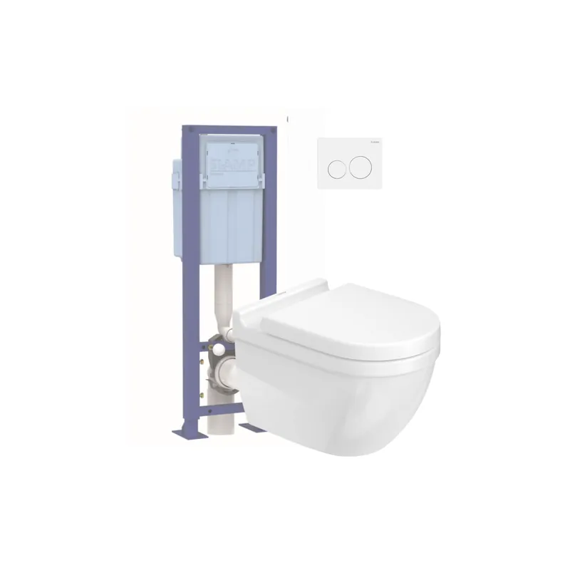Pack WC suspendu sans bride DURAVIT Starck 3 + bâti support SIAMP + plaque