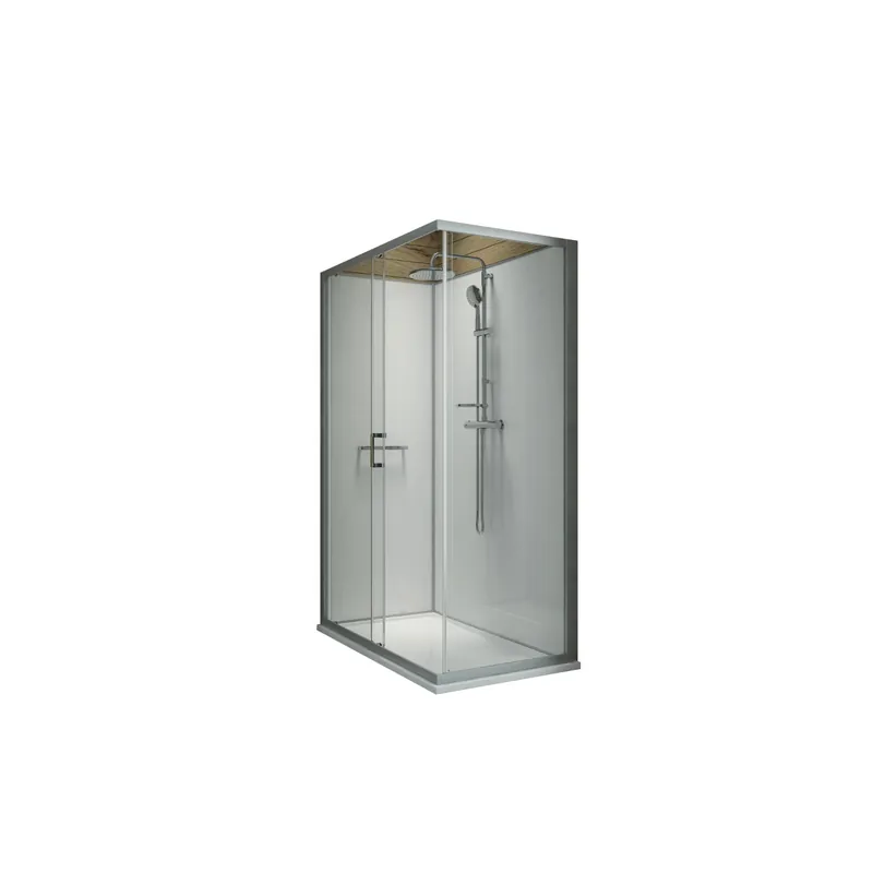 Pack cabine de douche LEDA Karamineral 2 porte coulissante + receveur de douche antidérapant