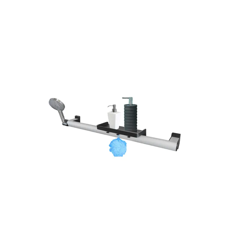 Barre de maintien PMR PELLET pour la douche avec tablette porte-savon et support douchette