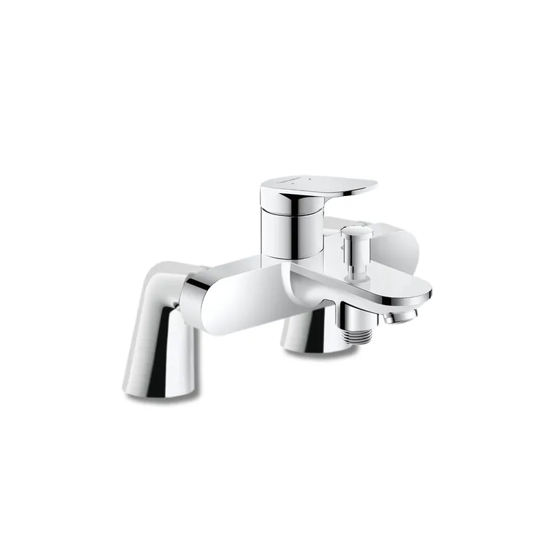 Mitigeur baignoire mécanique DURAVIT Wave chromé brillant avec colonnettes