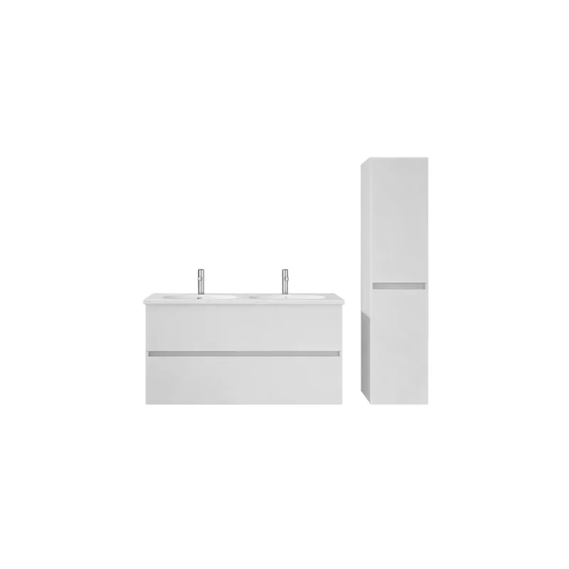 Pack meuble double vasque 120 cm BURGBAD Joline + colonne
