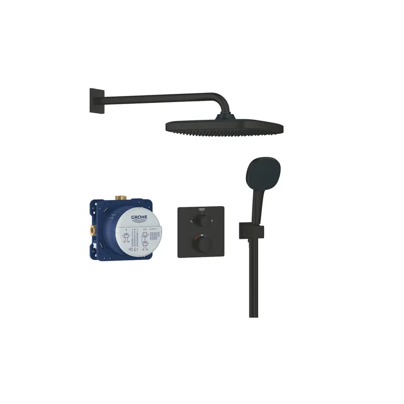Colonne de douche encastrée thermostatique GROHE Vitalio Comfort Noir