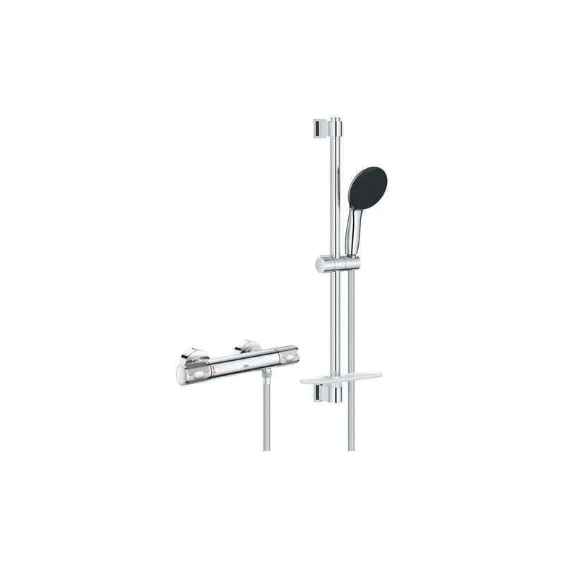 Ensemble de douche thermostatique GROHE Precision Feel + douchette chromé + porte savon