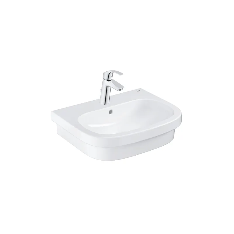 Vasque à poser GROHE Euro Ceramic 60cm + Mitigeur lavabo M GROHE Eurosmart avec vidage Chromé