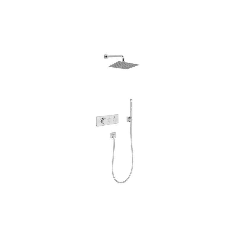 Colonne de douche encastrée thermostatique JACOB DELAFON Grands Boulevards carrée chromée