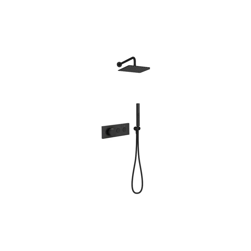 Colonne de douche encastrée thermostatique JACOB DELAFON Grands Boulevards carrée noire mate