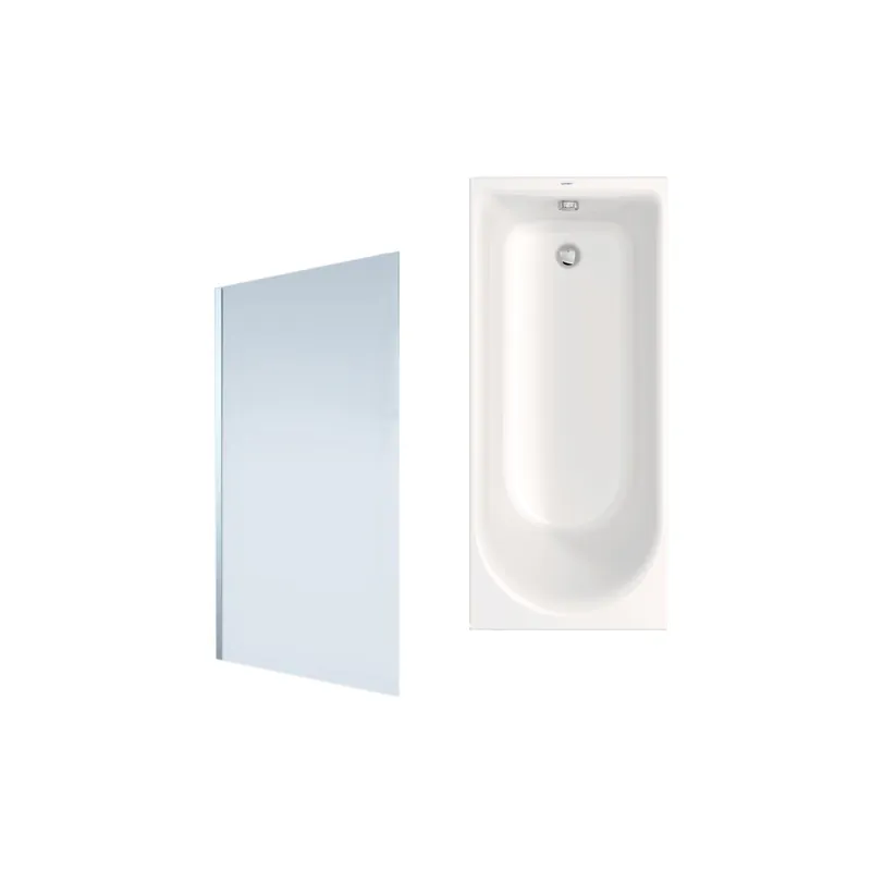 Baignoire droite DURAVIT D-Neo + Pare bain AURYS Mist 1 chromé