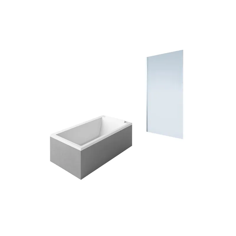 Baignoire droite DURAVIT Starck + Pare bain AURYS Mist 1 chromé