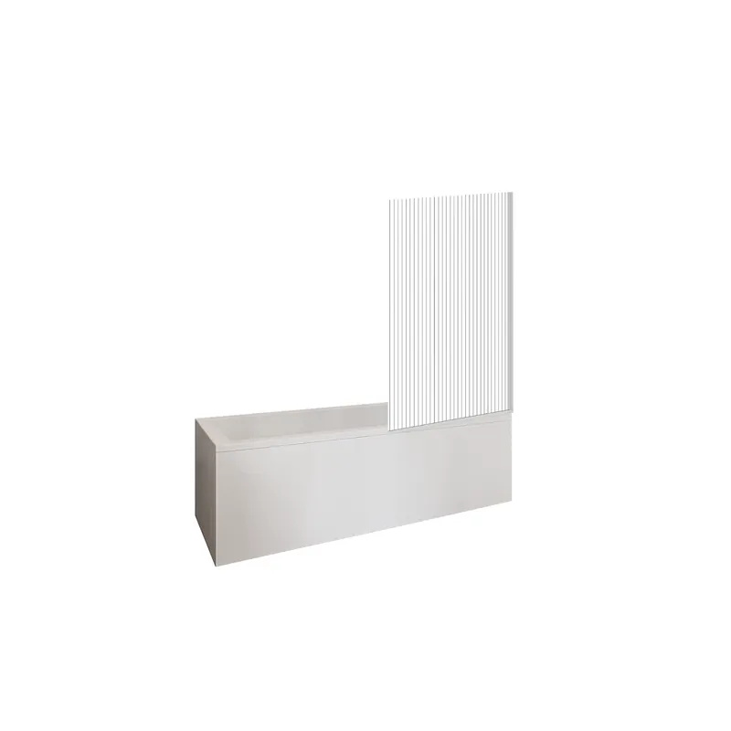 Baignoire droite DURAVIT D-Code + Pare bain AURYS Raywall chromé