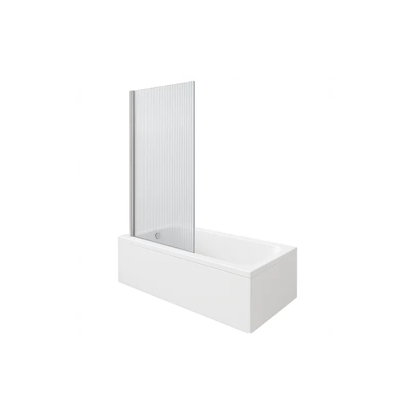 Baignoire droite DURAVIT D-Code vidage centré + Pare bain AURYS Raywall