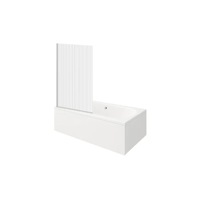 Baignoire droite DURAVIT D-Neo vidage centré + Pare bain AURYS Raywall