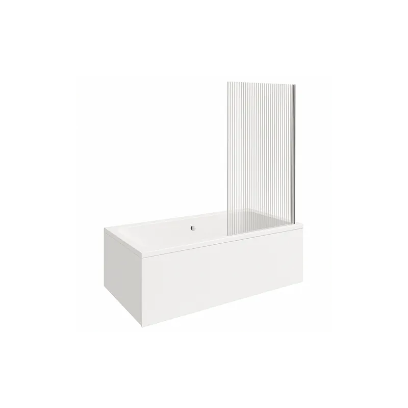 Baignoire droite DURAVIT No.1 vidage centré + Pare bain AURYS Raywall