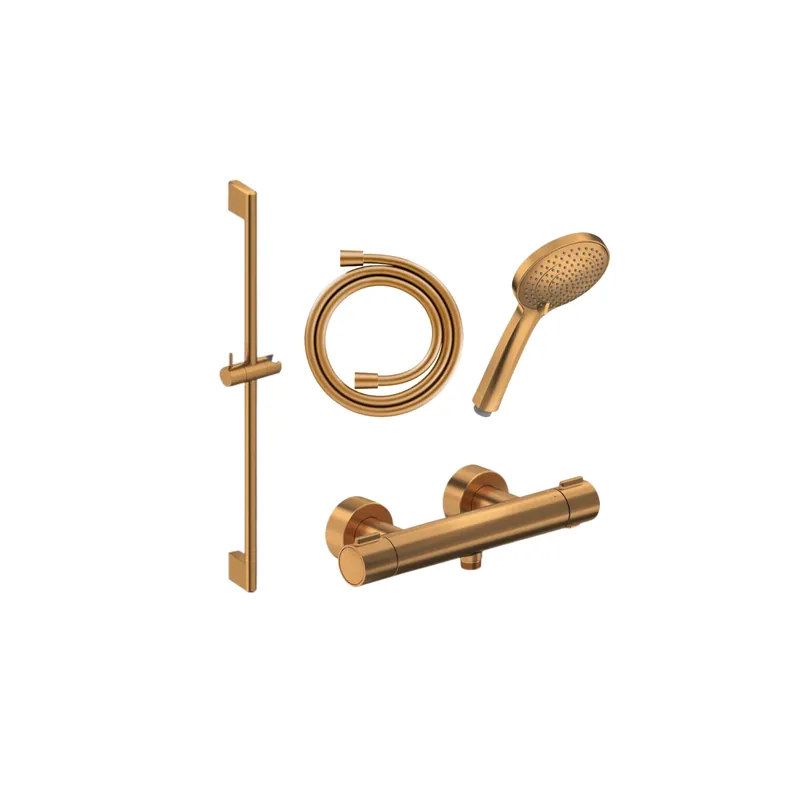 Pack mitigeur douche thermostatique DURAVIT 1000 + Barre 90 cm + Pommeau 3 jets + Flexible 160 cm