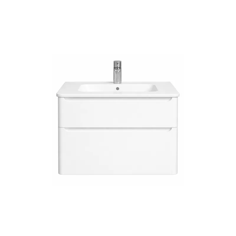 Meuble vasque suspendu VitrA Sento Round blanc brillant