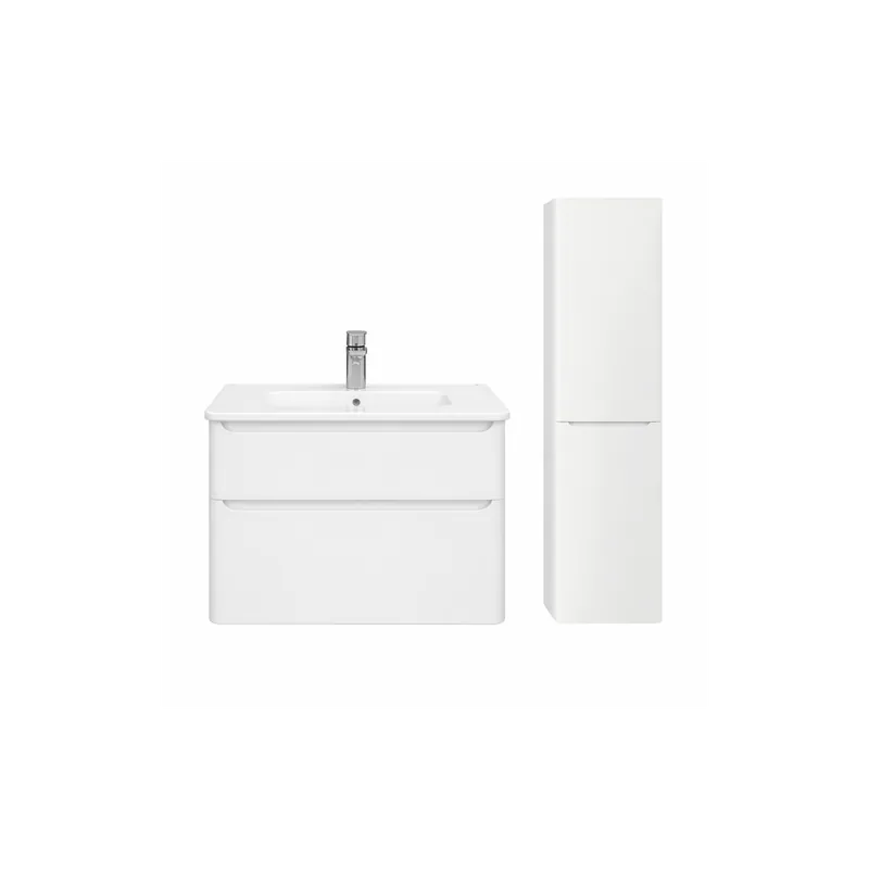 Meuble vasque suspendu VitrA Sento Round Blanc brillant + Colonne