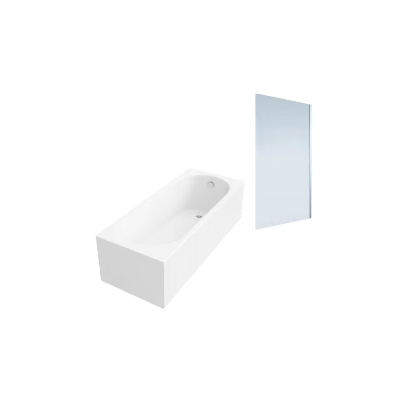 Baignoire droite VILLEROY & BOCH O.Novo + Pare bain AURYS Mist 1 chromé