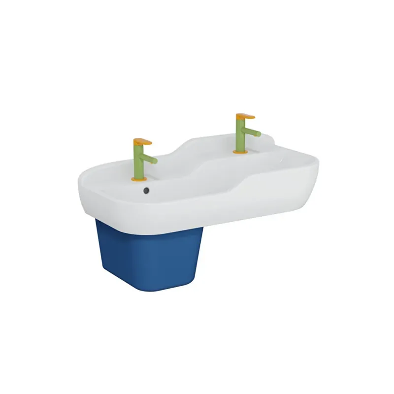 Pack lavabo pour enfant VitrA Sento Kids 85 cm + Mitigeur lavabo jaune et vert