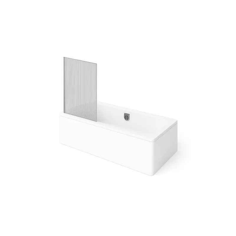Baignoire droite VILLEROY ET BOCH Oberon 2.0 quaryl + Pare-bain AURYS Raywall