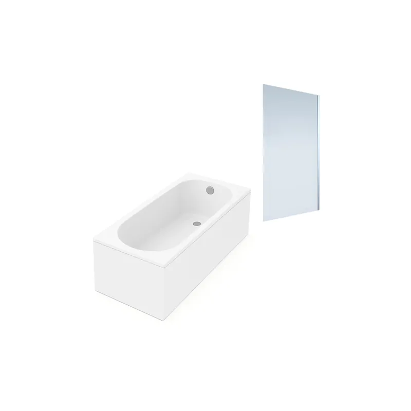 Baignoire droite VILLEROY ET BOCH Oberon quaryl + Pare-bain AURYS Mist 1