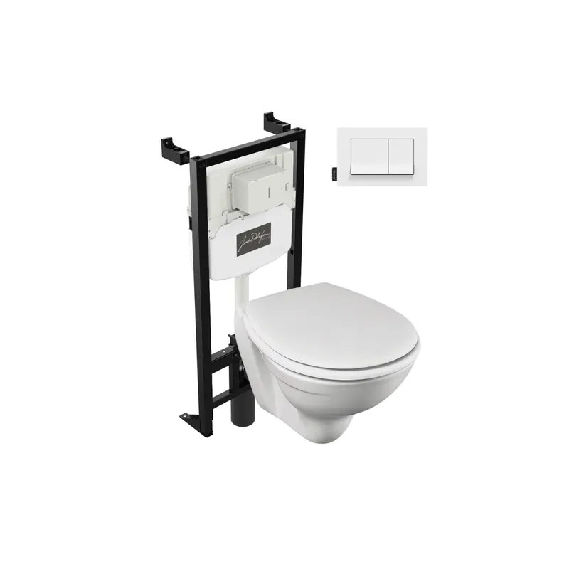 Pack WC suspendu compact JACOB DELAFON Patio + bâti support + plaque