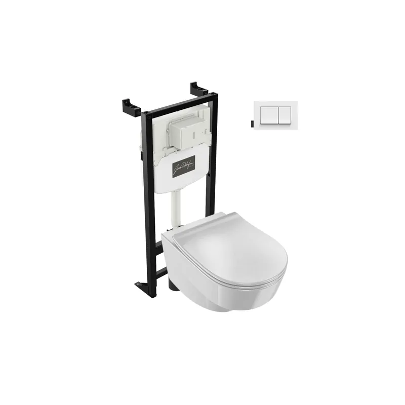 Pack WC suspendu sans bride JACOB DELAFON Odéon Rive Gauche + bâti support + plaque