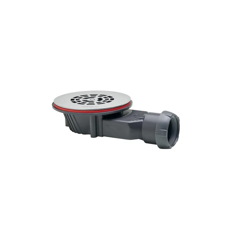 Bonde de receveur de douche sortie horizontale extra-plat WIRQUIN Slim+ D40 grille plate