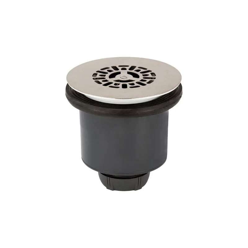 Bonde de receveur de douche sortie verticale WIRQUIN Tourbillon D90 grille plate inox